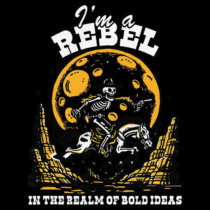I’M A Rebel In The Realm Of Bold Ideas Funny Design Sustainable Bucket Hat