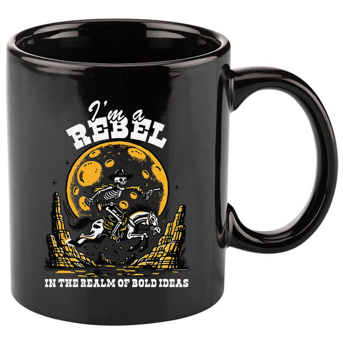 I’M A Rebel In The Realm Of Bold Ideas Funny Design 11oz C Handle Ceramic Mug