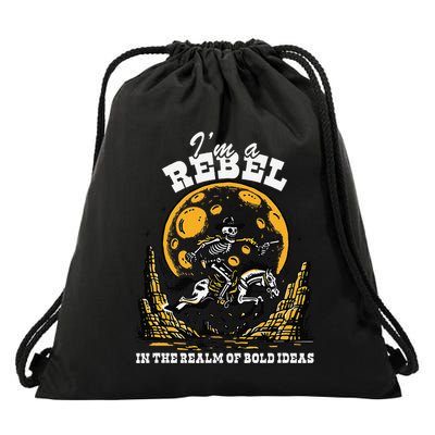 I’M A Rebel In The Realm Of Bold Ideas Funny Design Drawstring Bag