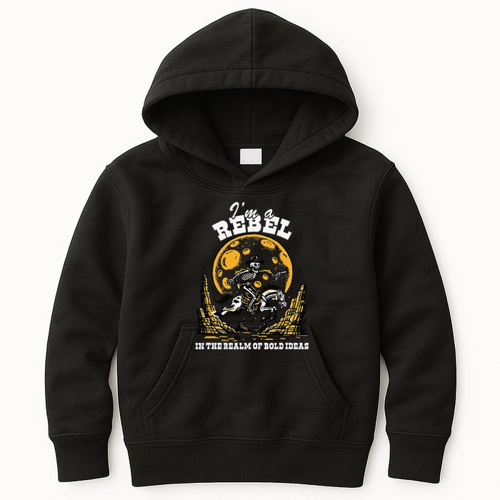 I’M A Rebel In The Realm Of Bold Ideas Funny Design Kids Hoodie