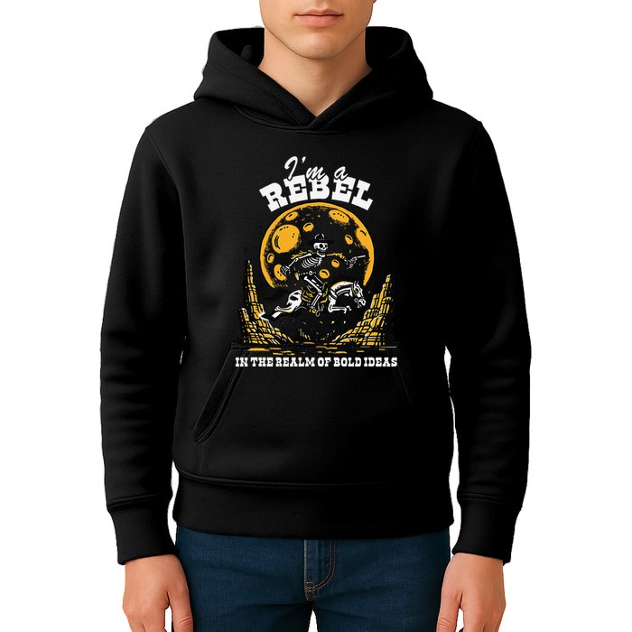 I’M A Rebel In The Realm Of Bold Ideas Funny Design Kids Hoodie