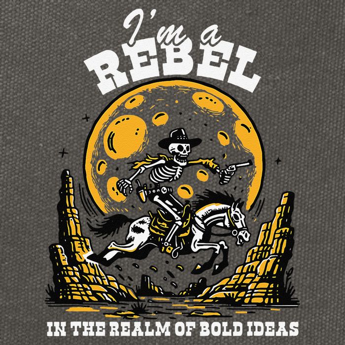 I’M A Rebel In The Realm Of Bold Ideas Funny Design Cotton Canvas Backpack