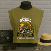 I’M A Rebel In The Realm Of Bold Ideas Funny Design Garment-Dyed Women's Muscle Tee