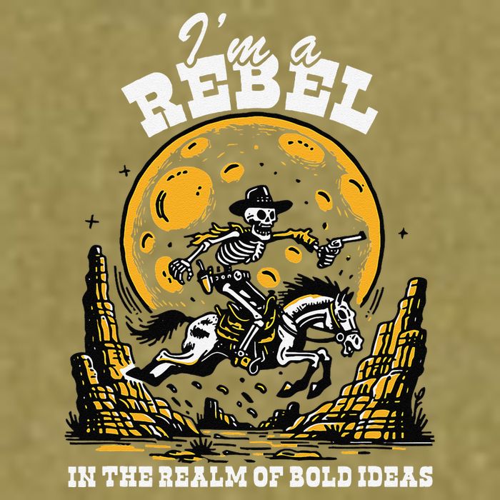 I’M A Rebel In The Realm Of Bold Ideas Funny Design Garment-Dyed Women's Muscle Tee