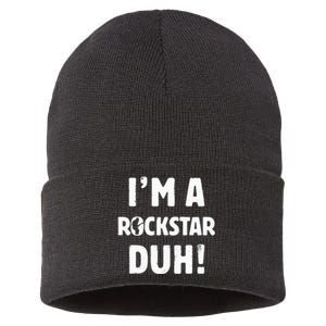 IM A Rockstar Duh Easy Halloween And Christmas Gift Sustainable Knit Beanie