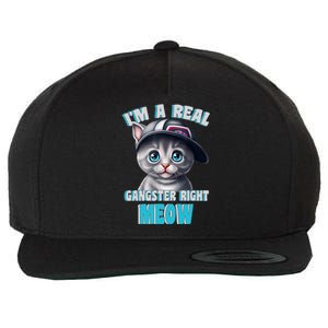 I'm A Real Gangster Right Meow Cute Kitten Wool Snapback Cap