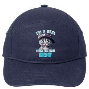 I'm A Real Gangster Right Meow Cute Kitten 7-Panel Snapback Hat