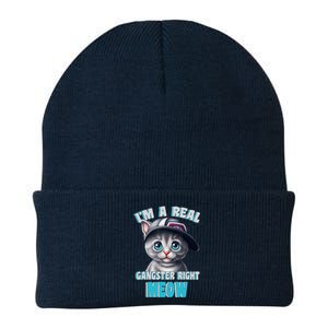 I'm A Real Gangster Right Meow Cute Kitten Knit Cap Winter Beanie