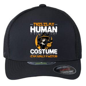 I Am Really A Witch Halloween Flexfit Unipanel Trucker Cap