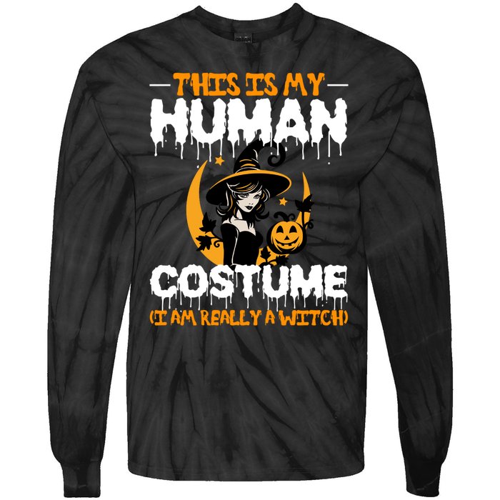 I Am Really A Witch Halloween Tie-Dye Long Sleeve Shirt