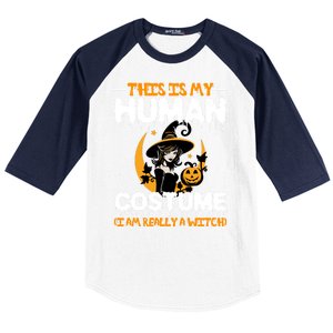 I Am Really A Witch Halloween Baseball Sleeve Shirt