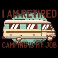 I Am Retired Camping Is My Job Stripe Pom Pom Beanie