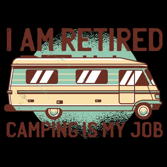 I Am Retired Camping Is My Job Stripe Pom Pom Beanie