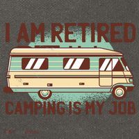 I Am Retired Camping Is My Job Cotton Canvas Backpack