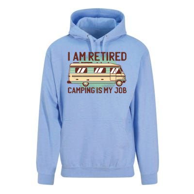 I Am Retired Camping Is My Job Unisex Surf Hoodie