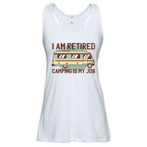 I Am Retired Camping Is My Job Ladies Essential Flowy Tank