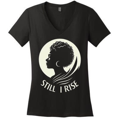 Inspire And Rise Still I Rise Unbreakable Spirit Women's V-Neck T-Shirt