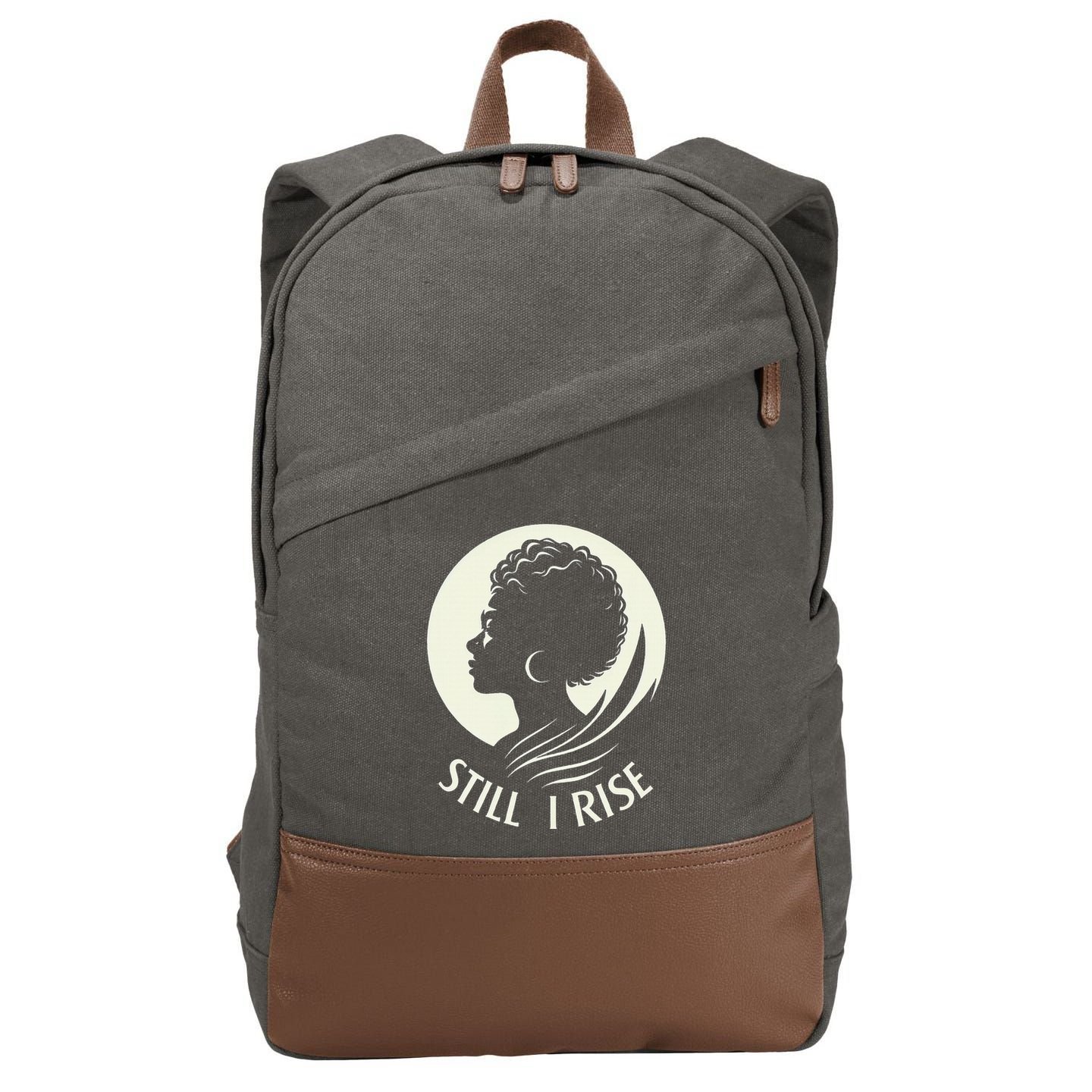 Inspire And Rise Still I Rise Unbreakable Spirit Cotton Canvas Backpack