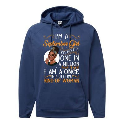 Im A September Girl Black Virgo Libra Birthday Performance Fleece Hoodie