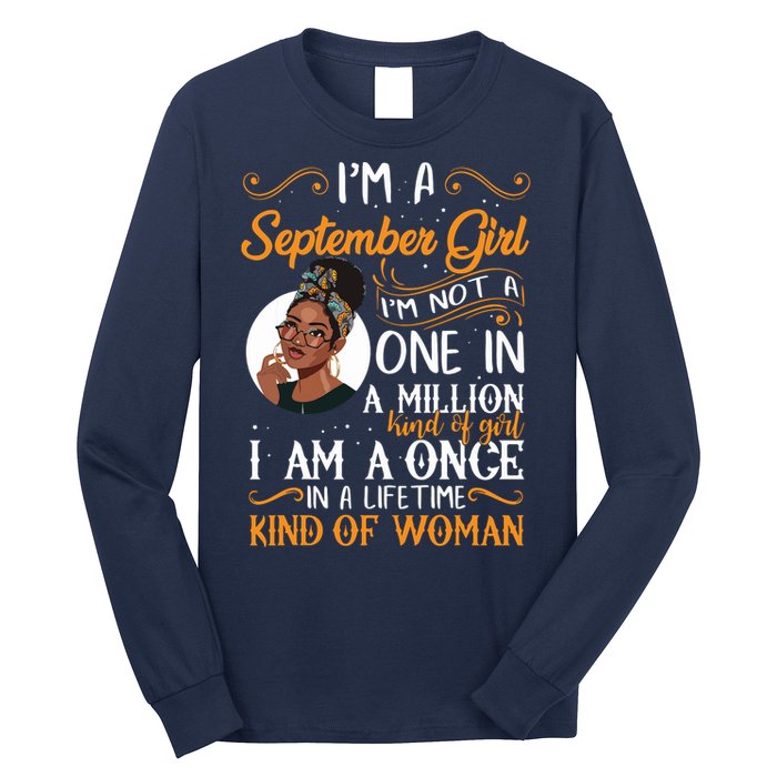 Im A September Girl Black Virgo Libra Birthday Long Sleeve Shirt