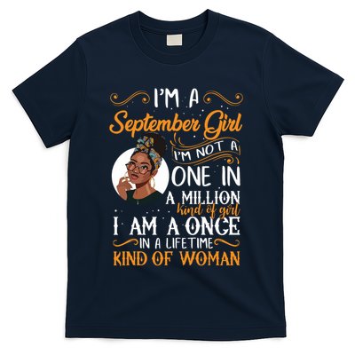 Im A September Girl Black Virgo Libra Birthday T-Shirt