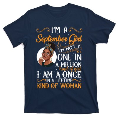 Im A September Girl Black Virgo Libra Birthday T-Shirt