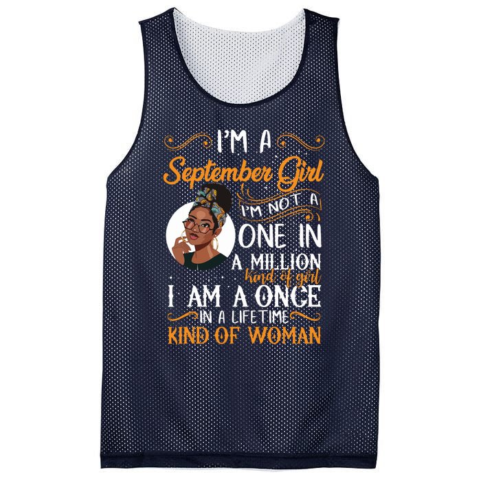 Im A September Girl Black Virgo Libra Birthday Mesh Reversible Basketball Jersey Tank