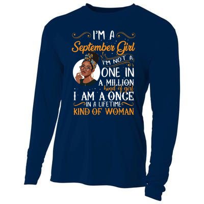 Im A September Girl Black Virgo Libra Birthday Cooling Performance Long Sleeve Crew