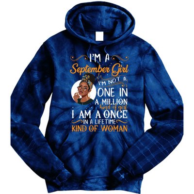 Im A September Girl Black Virgo Libra Birthday Tie Dye Hoodie