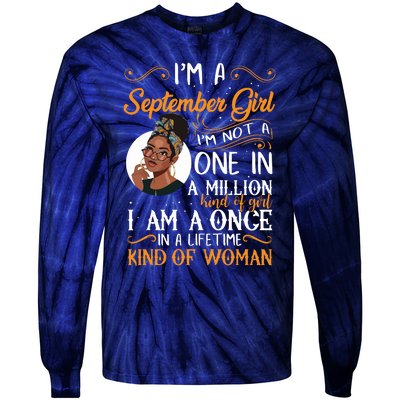 Im A September Girl Black Virgo Libra Birthday Tie-Dye Long Sleeve Shirt