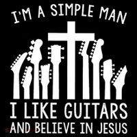 Im A Simple Man I Like Guitars And Believe In Jesus City Backpack