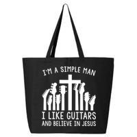 Im A Simple Man I Like Guitars And Believe In Jesus 25L Jumbo Tote