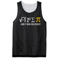 I Ate Some Pie And It Was Delicious Funny Pi Day Math Pun Mesh Reversible Basketball Jersey Tank