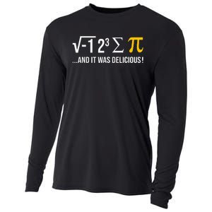 I Ate Some Pie And It Was Delicious Funny Pi Day Math Pun Cooling Performance Long Sleeve Crew