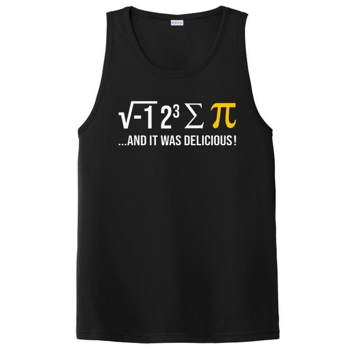 I Ate Some Pie And It Was Delicious Funny Pi Day Math Pun PosiCharge Competitor Tank