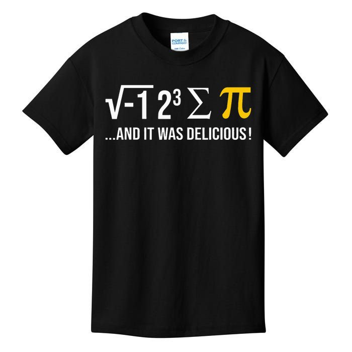 I Ate Some Pie And It Was Delicious Funny Pi Day Math Pun Kids T-Shirt