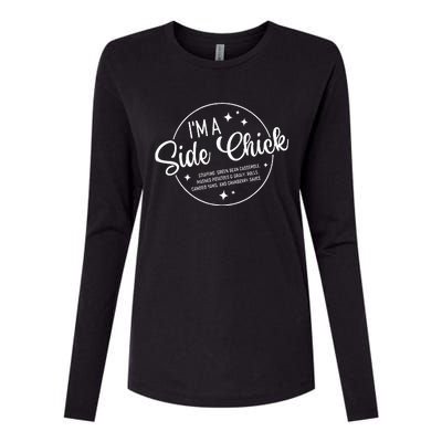 Im A Side Chick Thanksgiving Day Funny Turkey Leg Autumn Womens Cotton Relaxed Long Sleeve T-Shirt