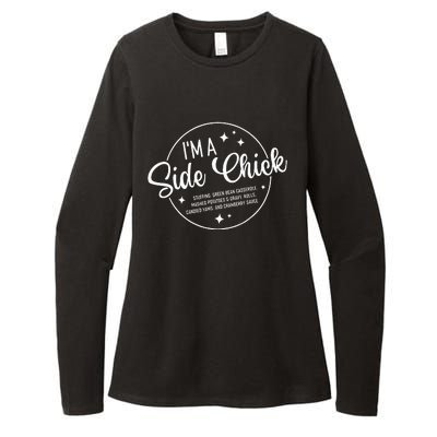 Im A Side Chick Thanksgiving Day Funny Turkey Leg Autumn Womens CVC Long Sleeve Shirt