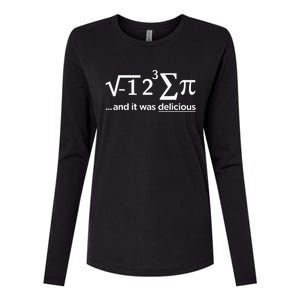 I Ate Some Pie And It Was Delicious I Ate Some Pi Math Womens Cotton Relaxed Long Sleeve T-Shirt