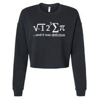 I Ate Some Pie And It Was Delicious I Ate Some Pi Math Cropped Pullover Crew