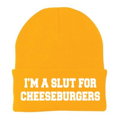 I'm A Slut For Cheeseburgers Funny Sarcastic Adult Humor Knit Cap Winter Beanie