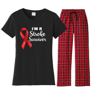 Im A Stroke Survivor Stroke Awareness Women's Flannel Pajama Set