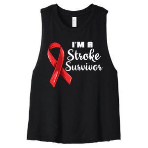 Im A Stroke Survivor Stroke Awareness Women's Racerback Cropped Tank