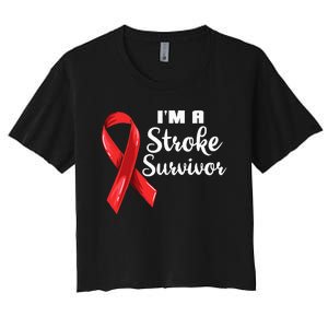 Im A Stroke Survivor Stroke Awareness Women's Crop Top Tee