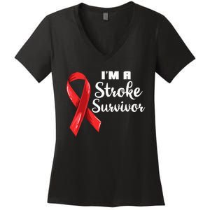 Im A Stroke Survivor Stroke Awareness Women's V-Neck T-Shirt