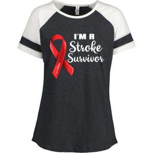 Im A Stroke Survivor Stroke Awareness Enza Ladies Jersey Colorblock Tee