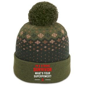 Im A Stroke Survivor Whats Your Superpower Awareness The Baniff Cuffed Pom Beanie