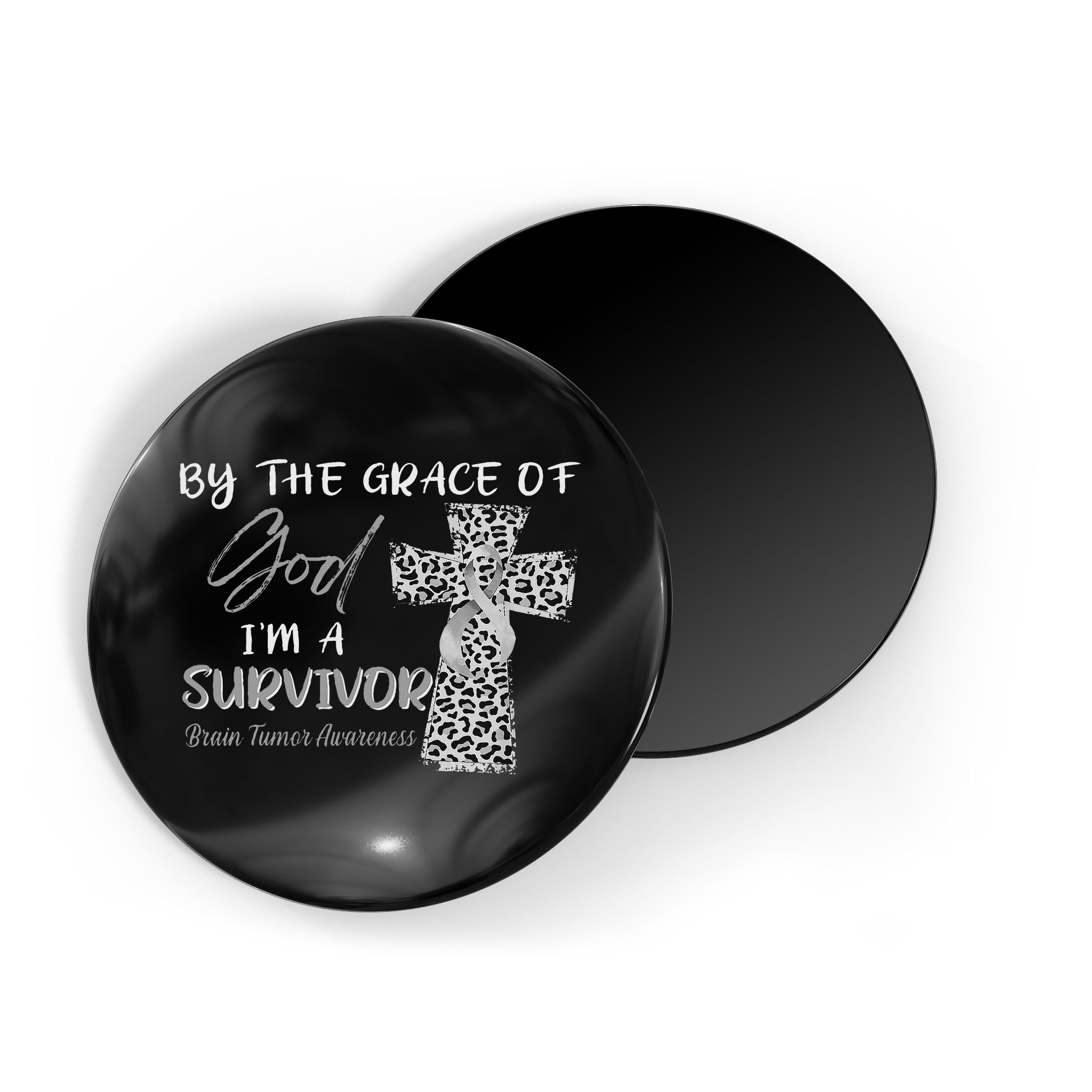 I'm A Survivor Brain Tumor Awareness Grey Ribbon Magnet