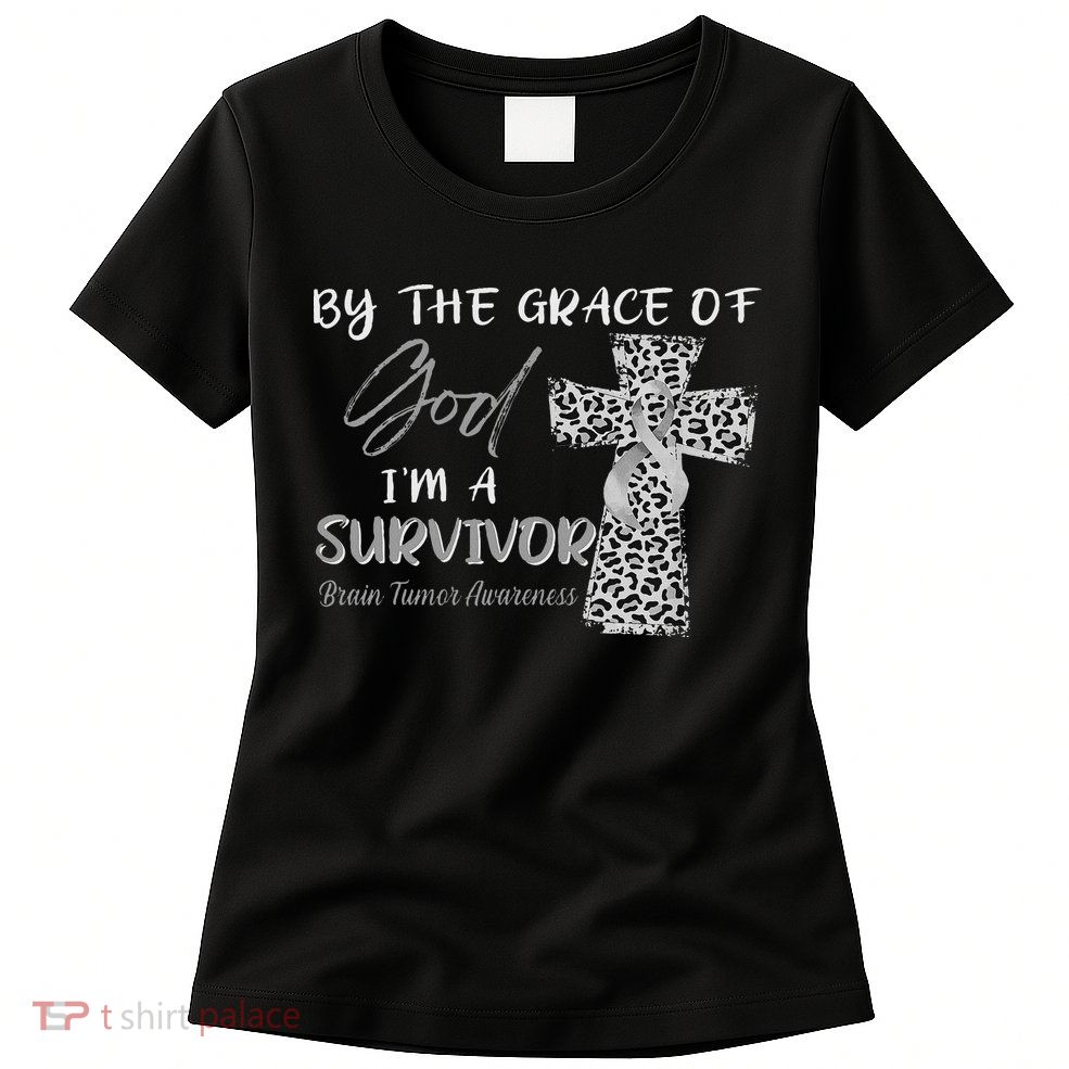 I'm A Survivor Brain Tumor Awareness Grey Ribbon Womens T-Shirt