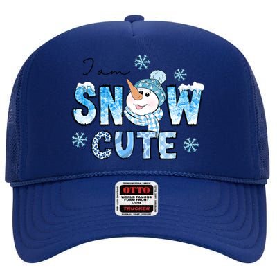 I Am Snow Cute Snow Funny Gift High Crown Mesh Back Trucker Hat